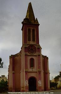 HAMMAM BOU HADJAR 2009  pano l eglise de st Lucien avec son clocher decapite bis